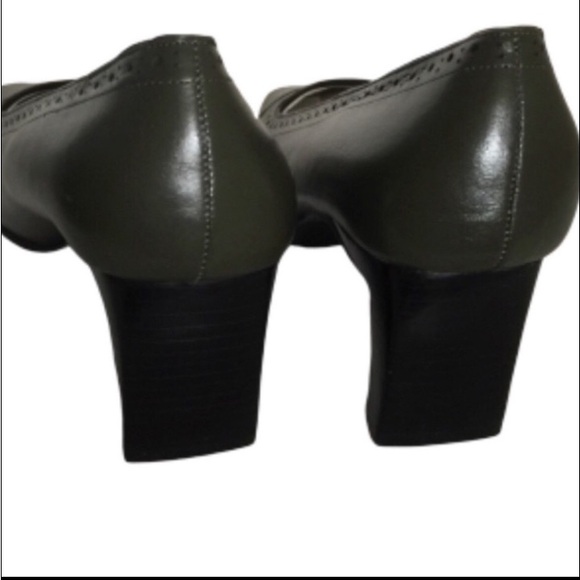 VINTAGE CYNTHIA TAYLOR Heels Leather Green Square Toe Women’s Size 10M NWOT - Picture 3 of 13